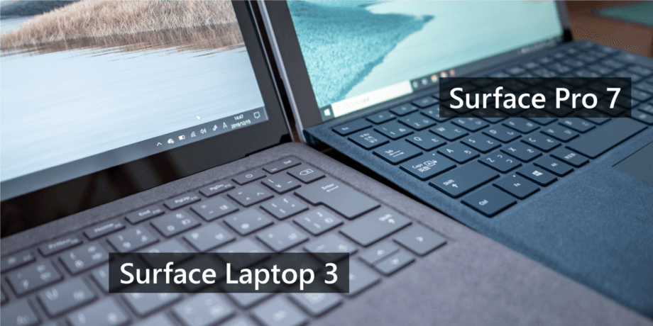 Surface Laptop 3 とタイプカバーのキーボード角度を比較