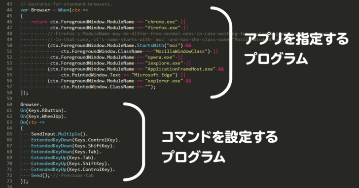最高のマウスジェスチャーアプリ見つけた プログラミングでコマンド登録する Crevice 4